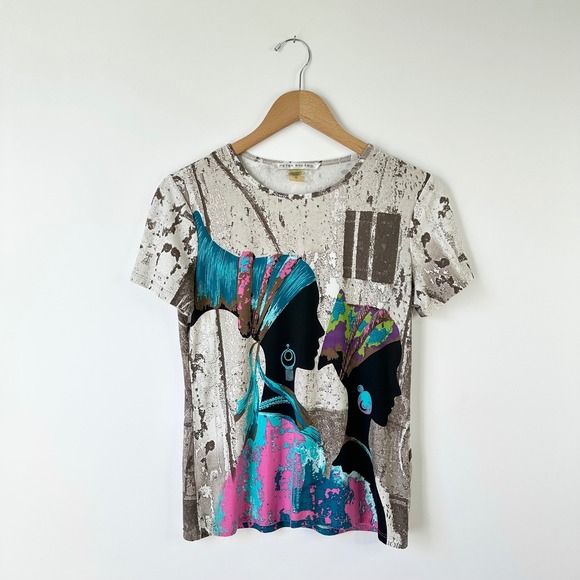 Tops - Peter Nygard Womens Top Small S Ladies Graphic Print Tee Ethnic Blouse